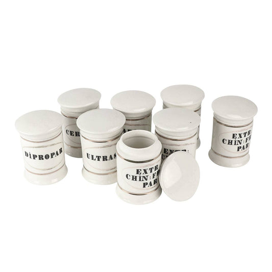 Ceramic Apothecary Jars: Set of 8