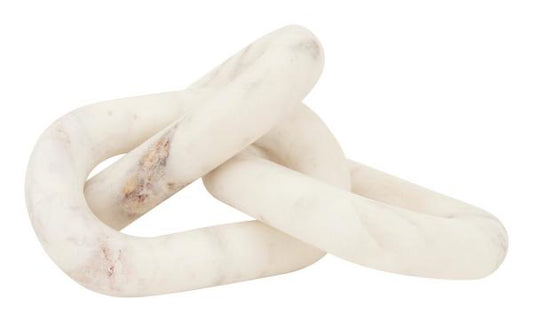 White marble chain, three links clustered