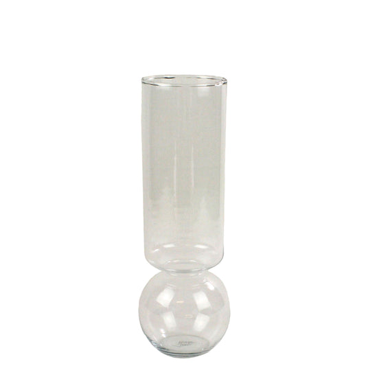 Clear glass rooting bulb vase tall