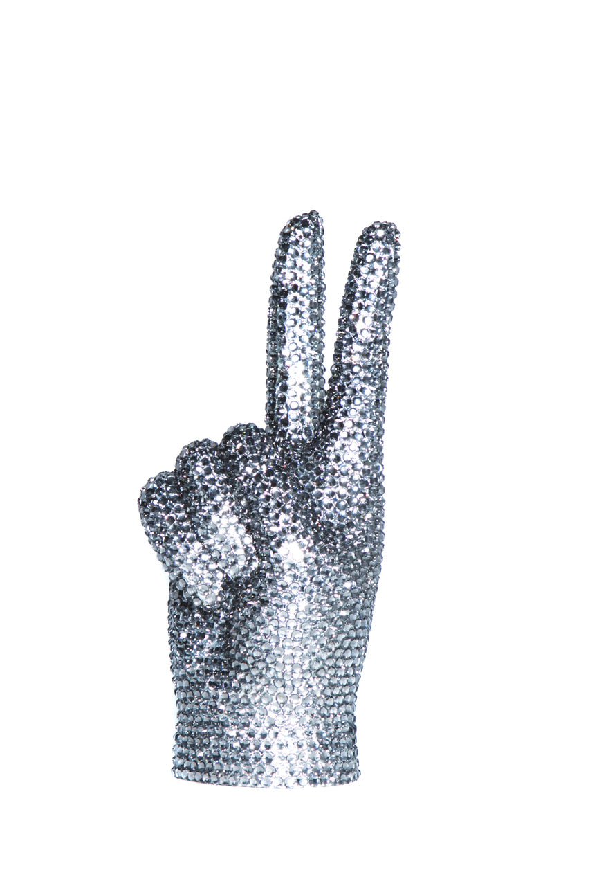 GRAPHITE RHINESTONE PEACE SIGN