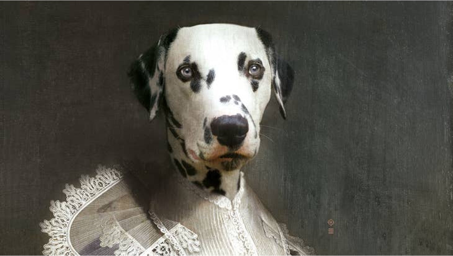 Mural art portrait of dog.