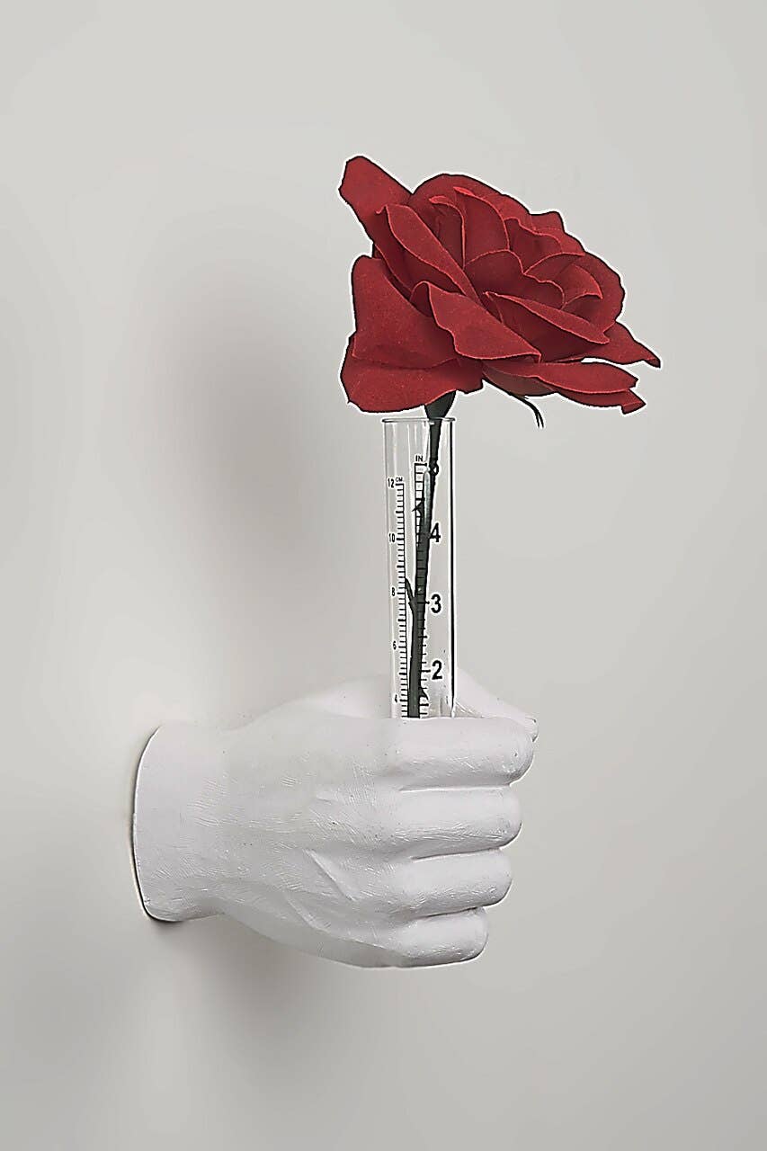 Vase Hand Wall Mounted hook sculpture - 7" long