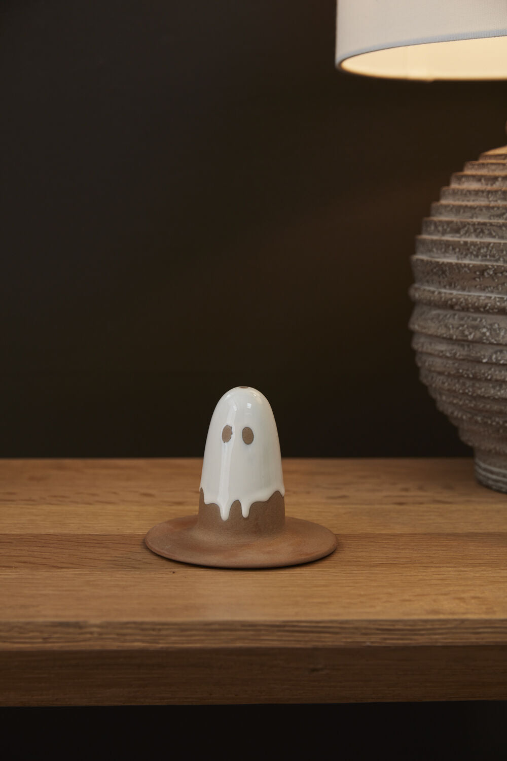 Ghost incense holder with incense burning