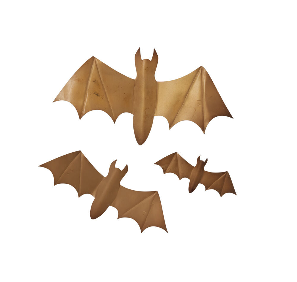 Gold winged bat wall decor, set of 3 sizes