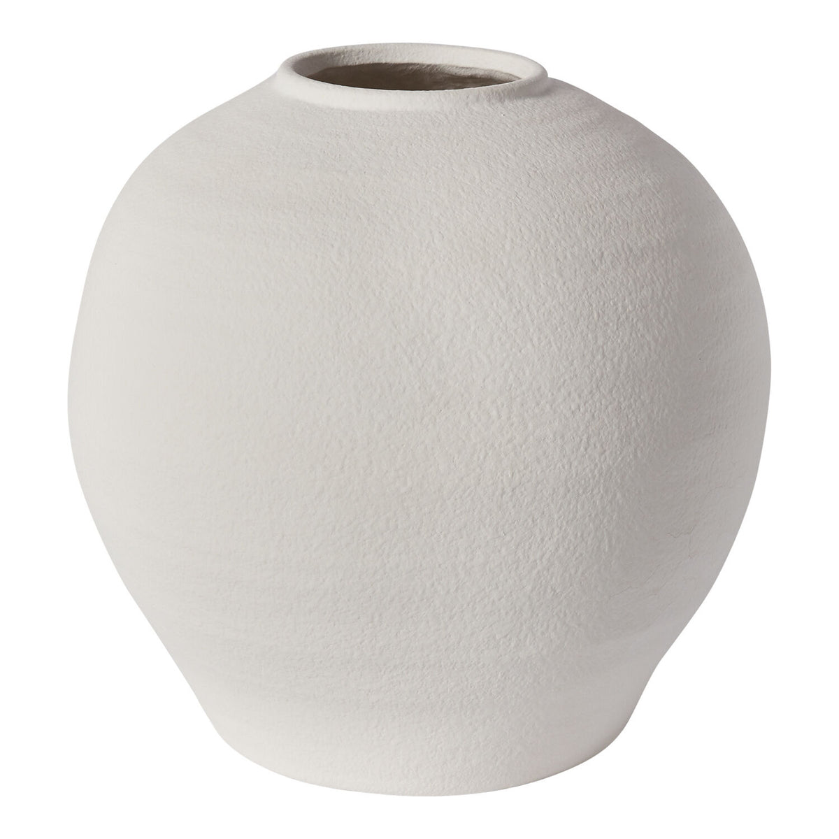 Konos round white cement vase, medium