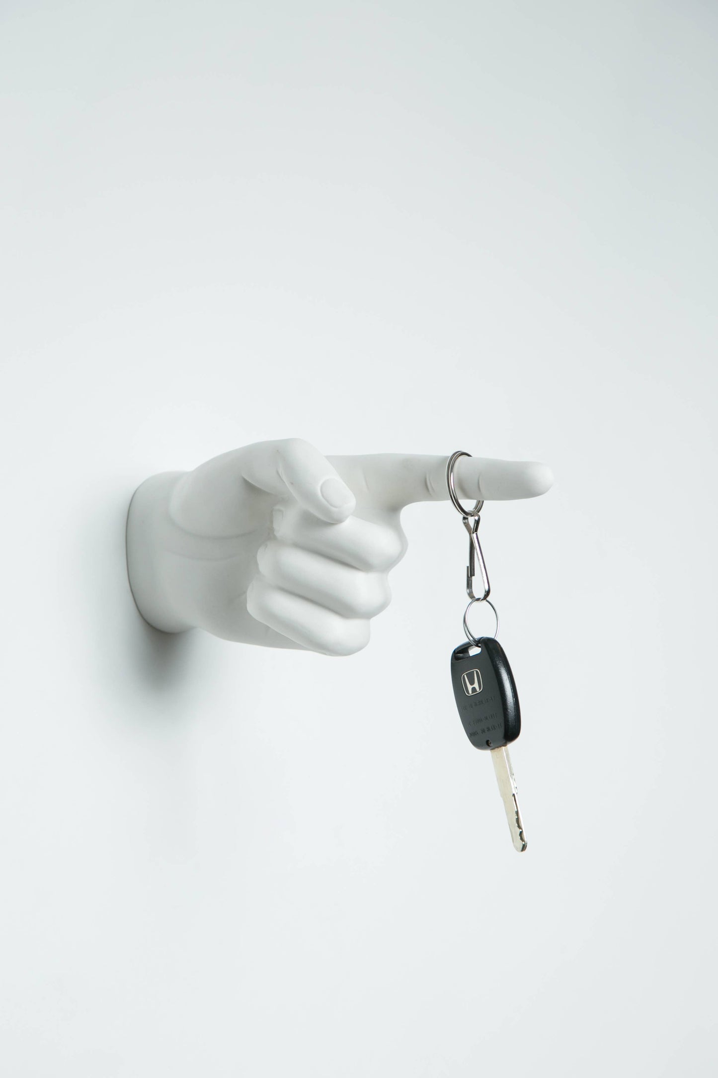 One Finger Hand Wall Mounted hook sculpture - 8" long