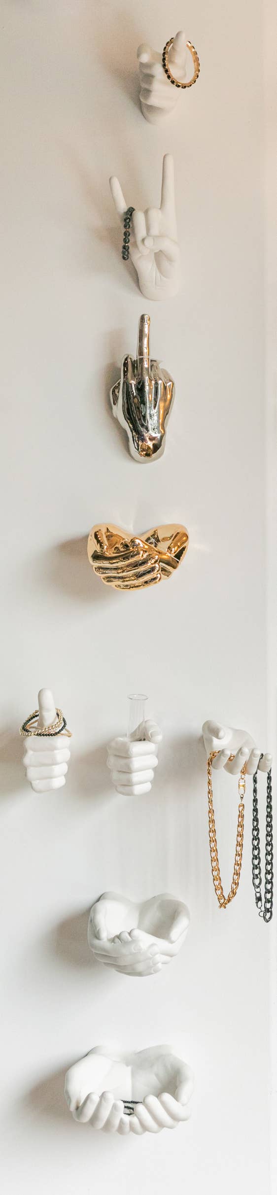 Rock On Hand Wall Mounted hook sculpture - 8.5" long