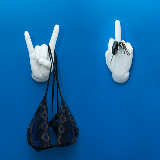 Rock On Hand Wall Mounted hook sculpture - 8.5" long