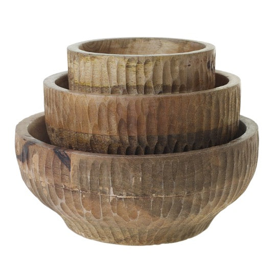 Stacked wooden bowls