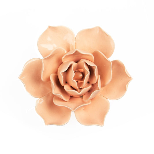 ceramic pink rose, top view