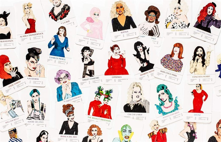 Sample of drag queen cards.