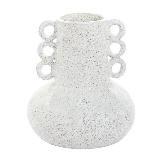 White terracotta vase with loop handles