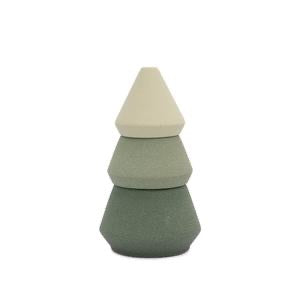 Multi-colored green tones ceramic stack to resemble a tree