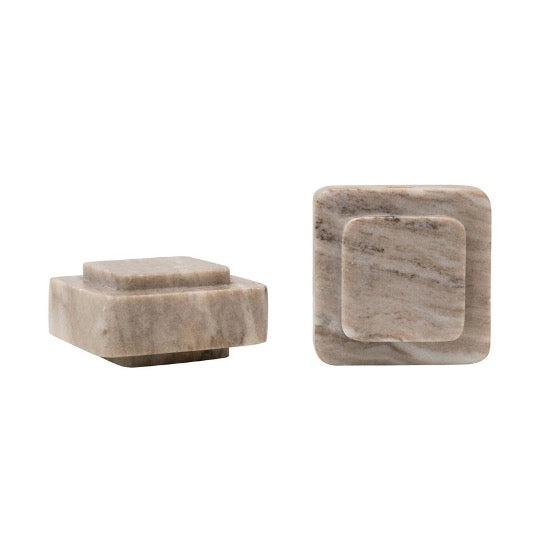 Square marble bookends