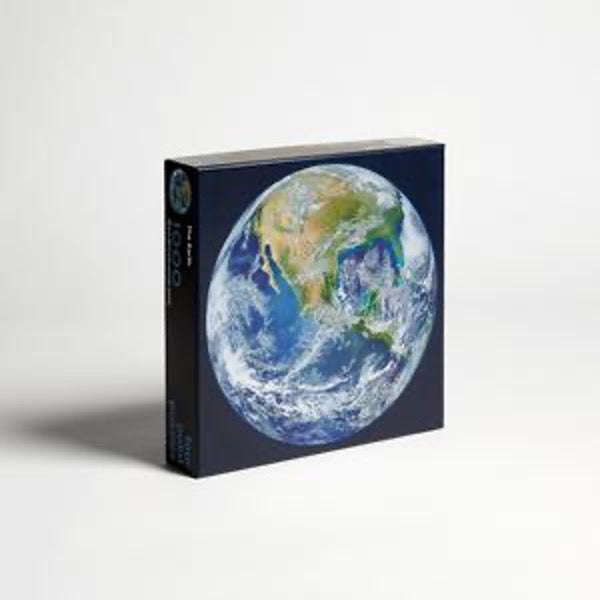 The Earth puzzle, 1000 pieces.  Front angle view of box