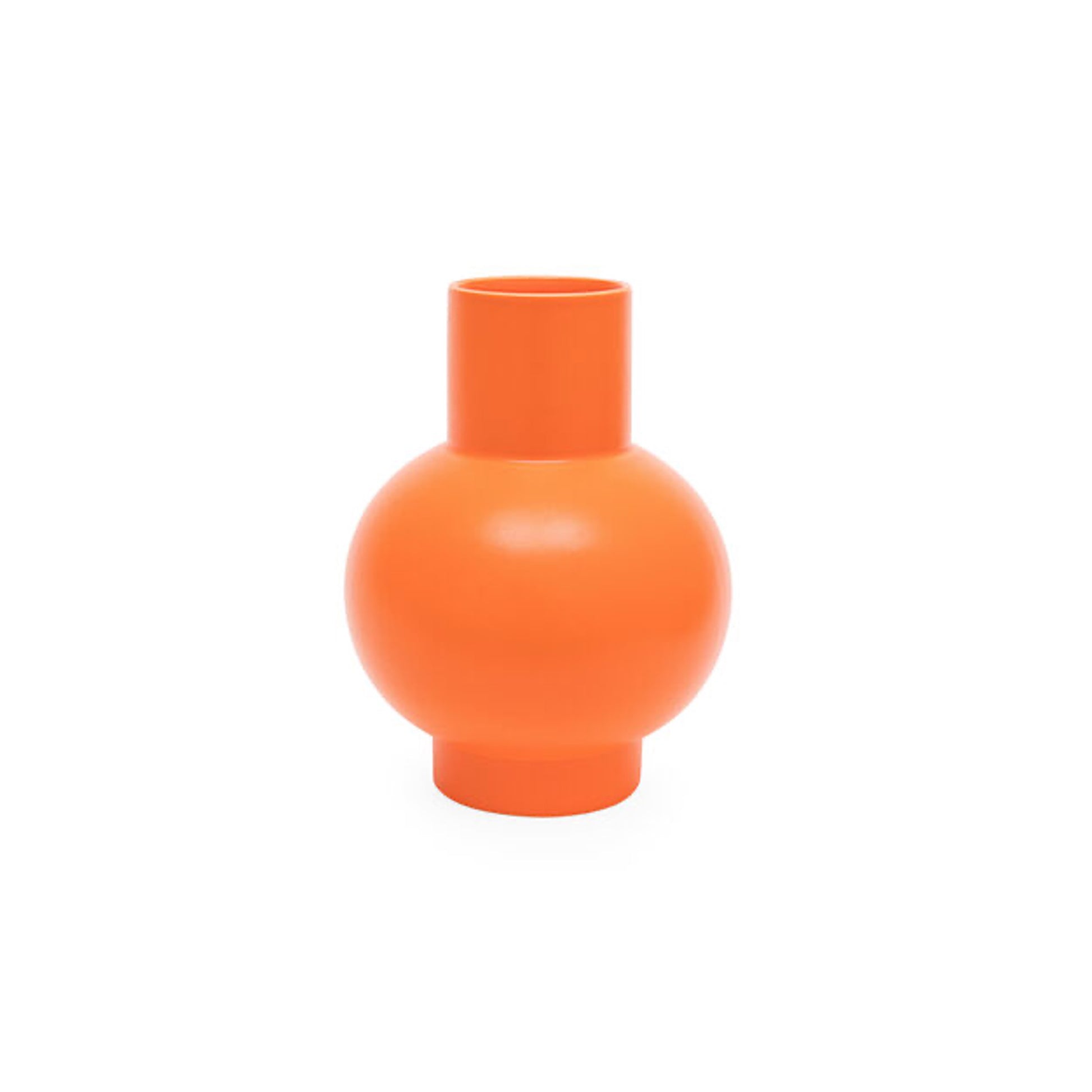 Vibrant orange colored modern vase