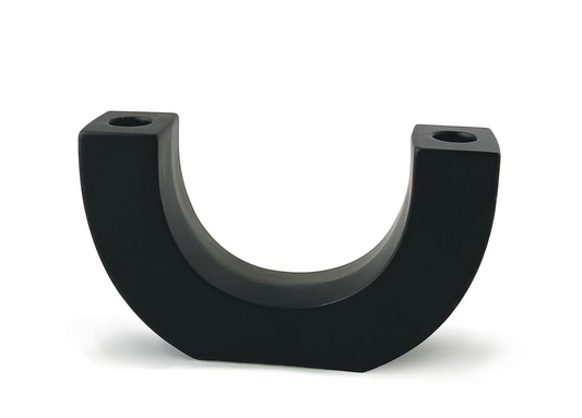 black u-shape ceramic double taper holder
